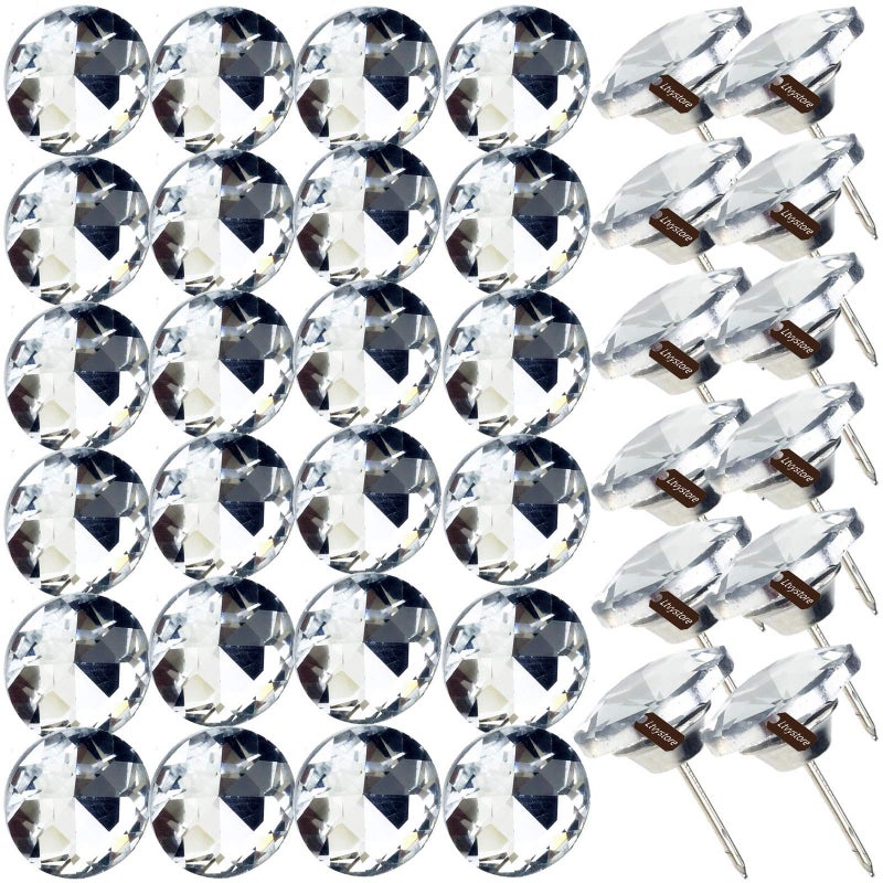 Ltvystore 70PCS 1Inch Rhinestone Sew Buttons Diamond Crystal Upholstery Nails Tacks Sofa Wall DIY Crafts Decoration - Image 1